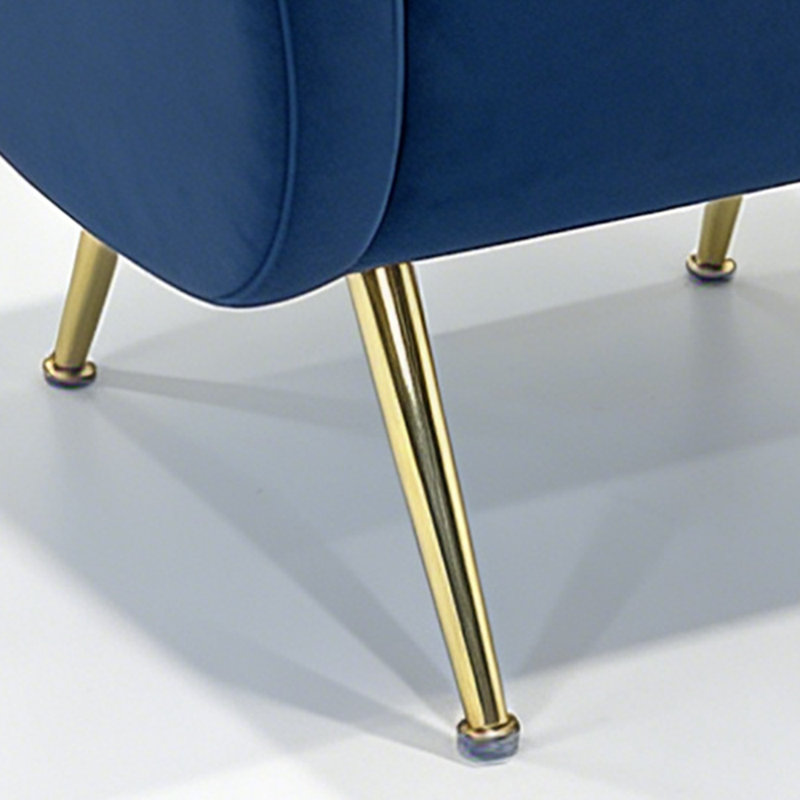 Ensemble de 2 fauteuils d'appoint rembourrés de style moderne Mid-Century de 28 po avec pieds en métal doré et argent et accoudoirs courbés pour salon, chambre à coucher et meuble-lavabo Aitana