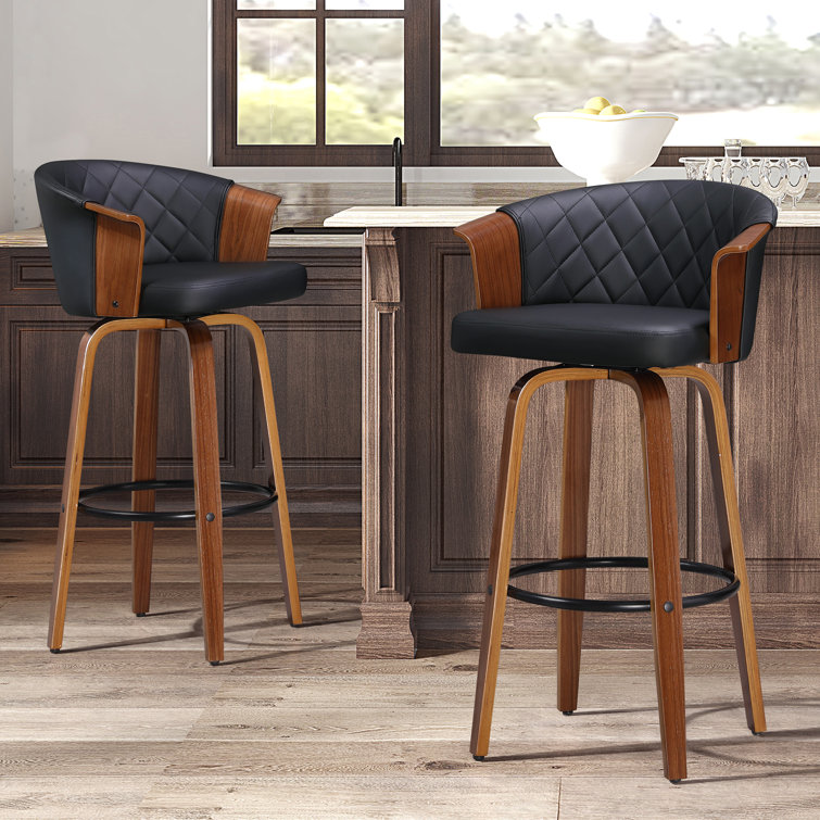 Tufted PU Swivel Counter & Bar Stool