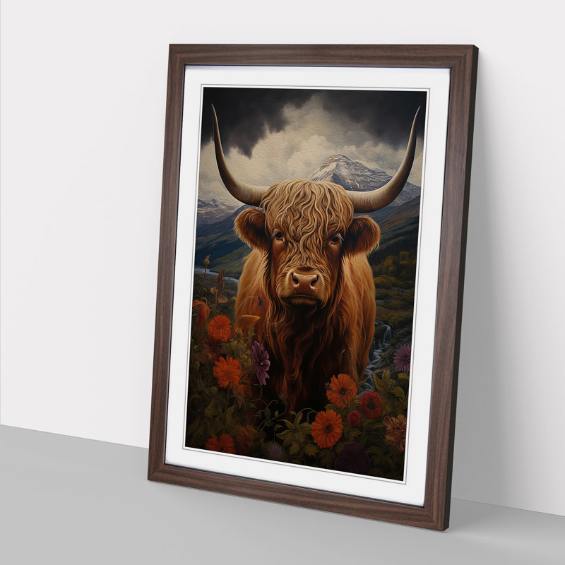 Highland Cow Classicism Art - Framed Print