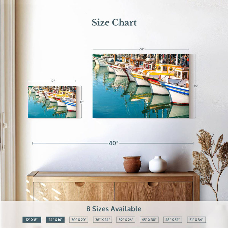 Mehar, bateaux de la baie de San Francisco, H 16 po x l 24 po