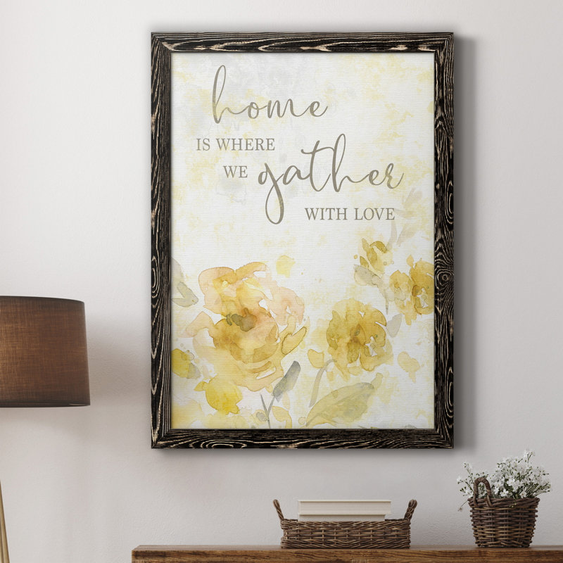 «Gather with Love», art textuel sur toile, H 24 po x l 18 po x P 1,5 po, Noir