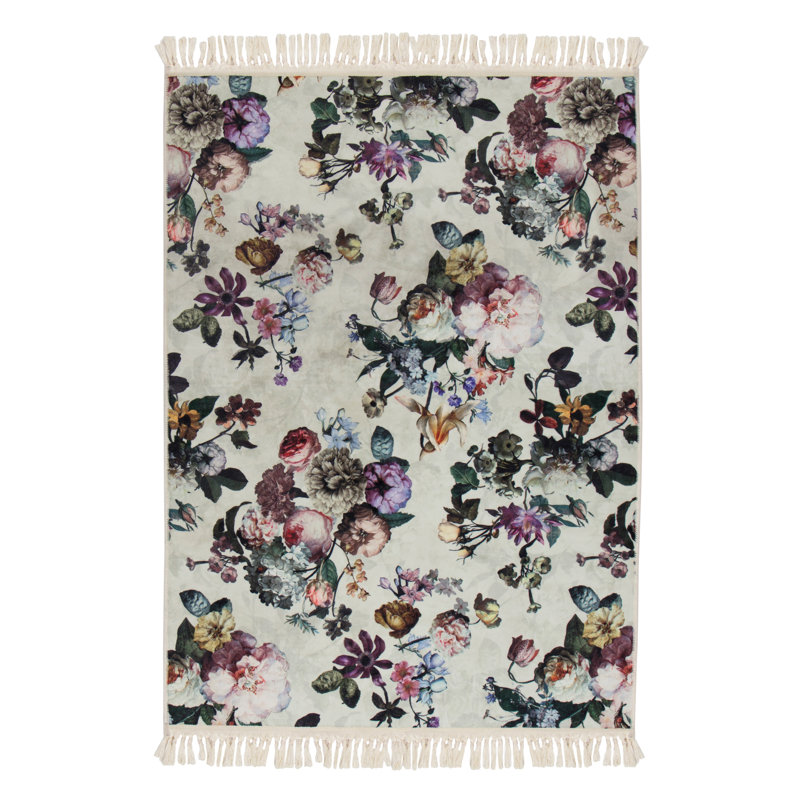 Fleur Floral Area Rug, Rectangular 120 x 180 cm