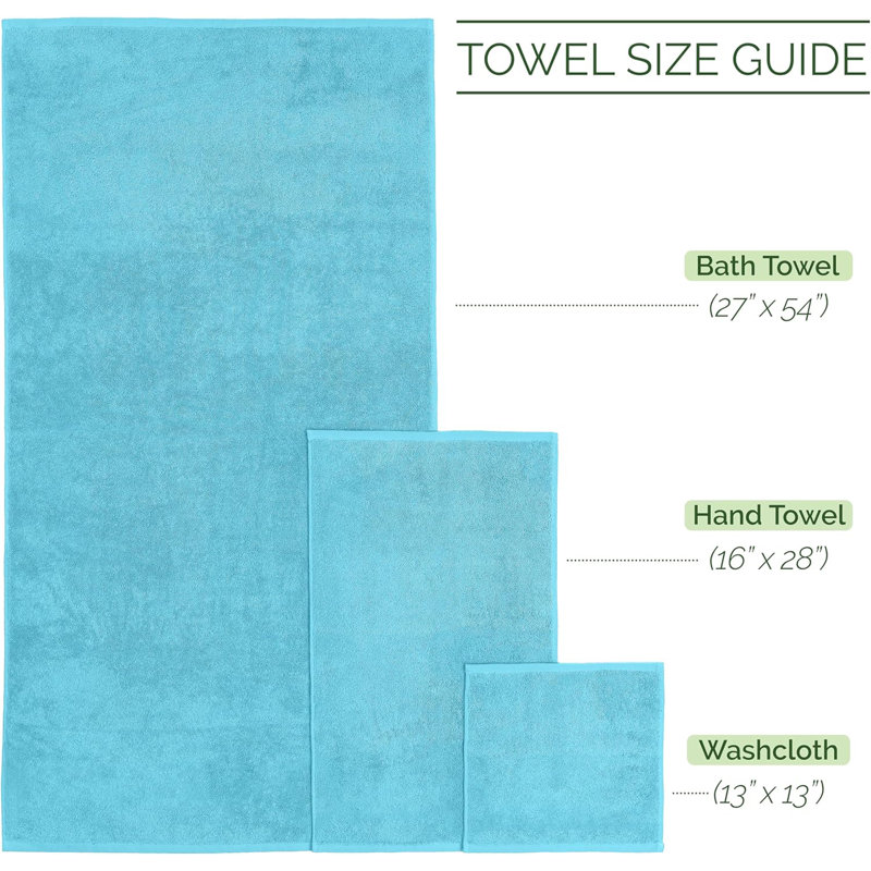 Elegant Comfort Luxury 6-Piece 100% Turkish Cotton Jacquard Braided Textured Premium Hotel Quality Towel Set– Soft And Absorbent, Includes 2 Bath Towels, 2 Hand Towels And 2 Washcloths