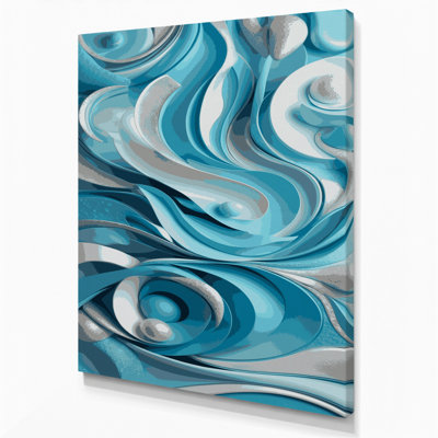 Abstract Shapes 78 Blue Canvas Wall Art