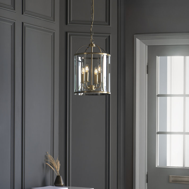 Bearse 4 - Light Lantern Pendant, Antique Brass