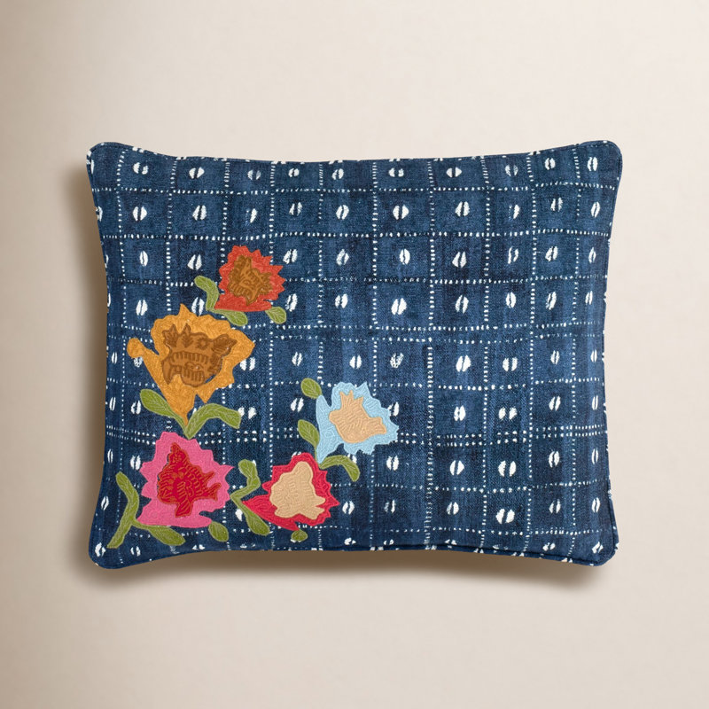 Cotton Blend Lumbar Rectangular Pillow Cover