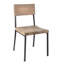 Chaise de salle à manger pour deux personnes, bois massif et texture récupérée grise, ornement clouté argenté, siège en mousse haute densité, style industriel pour la zone 2, finition grise, accentuation, coussin, motif