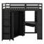 Lit mezzanine fonctionnel avec grande armoire, bureau et station de charge-1049588646