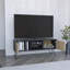 Meuble télé Huna Hairpin Legs, deux tons avec 2 portes et tablettes ouvertes