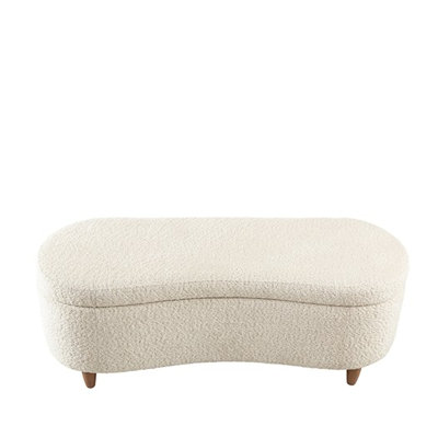 Storage Bench With Flip Top Design And Solid Wood Legs