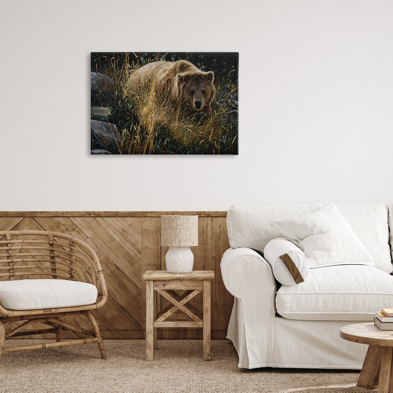 «Crossing Paths Grizzly Bear Canvas», conception par Collin Bogle, H 16 po x l 24 po