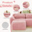 Canapé modulaire 80 po en peluche rose avec repose-pieds mobile, sans assemblage-510602561
