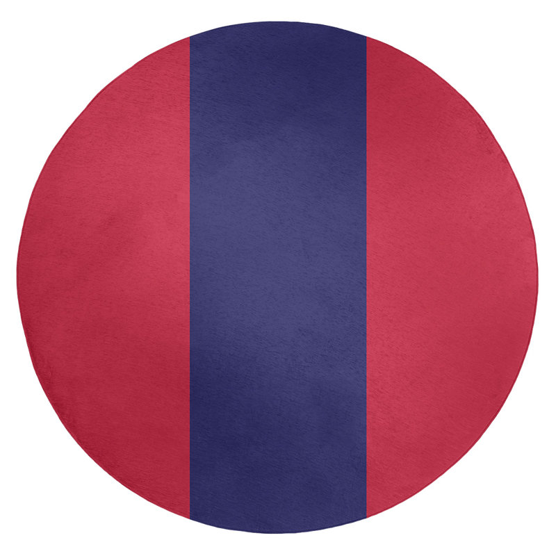 Tapis à rayures bleu marine/rouge anthracite St Louis, Rond 5 pi