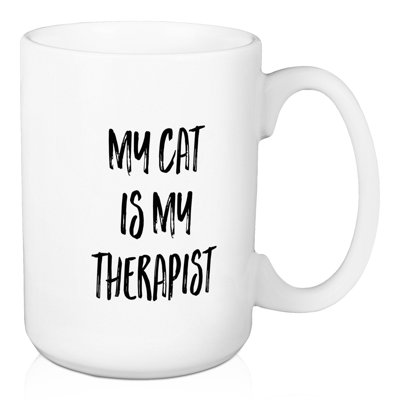 Grande tasse à café my cat is my therapist Nederland