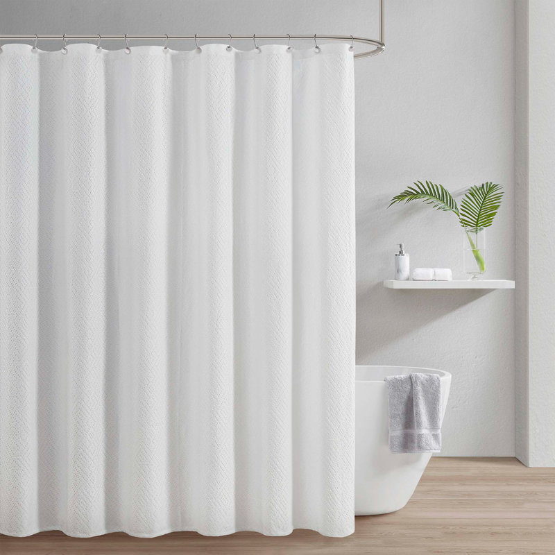 Matelasse Shower Curtain, White