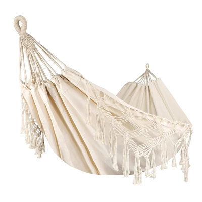 Fringe And Fishtail Braided Mounted Balcony With Outdoor Terrace Double Camping Hammock
