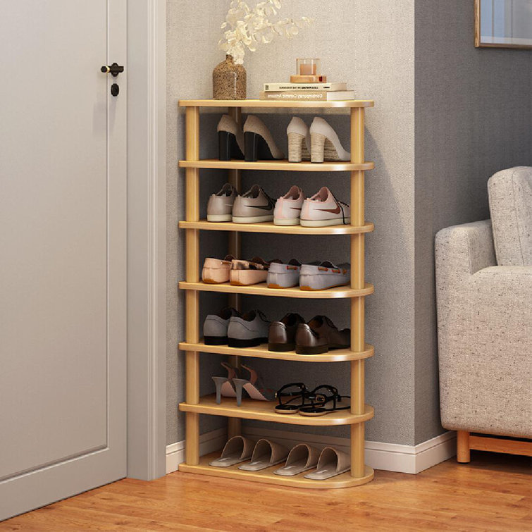 Ebern Designs 14 Pair Solid Wood Shoe Rack | Wayfair