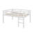 Full-Sized Bed Frame, Short Rubberwood  Loft Bed With Steps-555247298