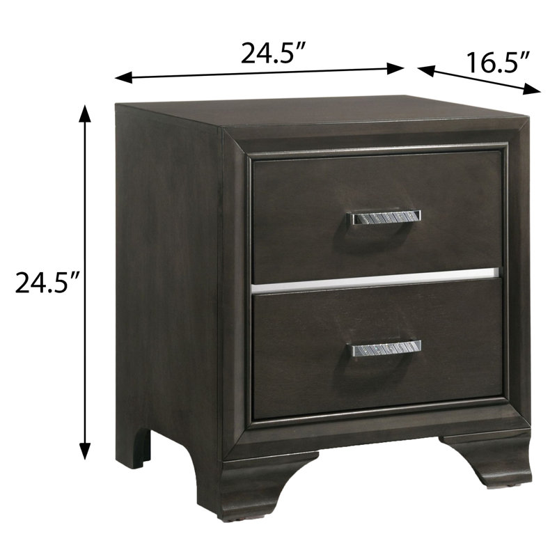 Rustic Grey Bedroom 2 Nightstand With And Practical Functionality For Bedroom, Features Elegance