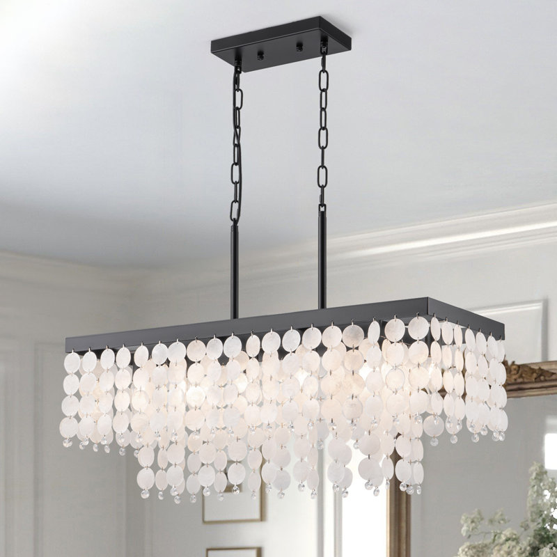 Lustre 6 lumières Adeboye, Noir mat