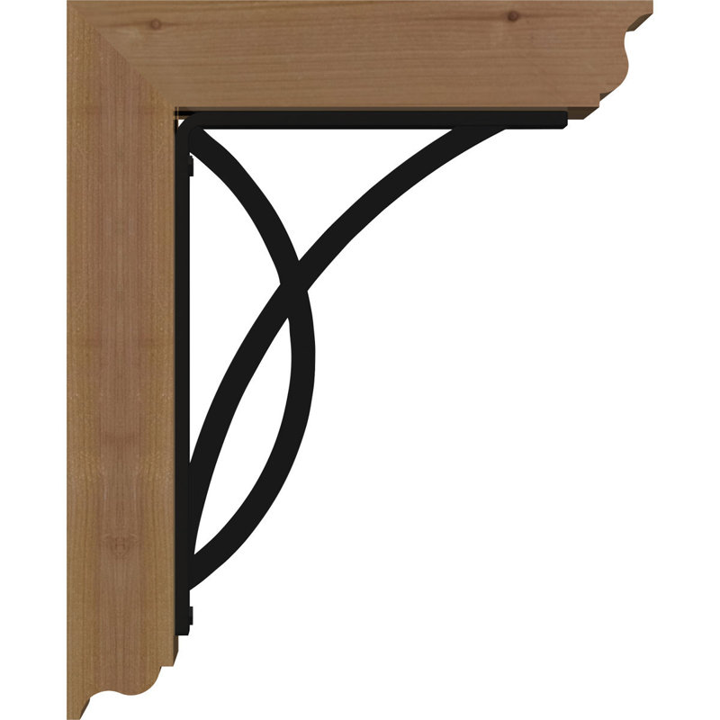 Miller 4" Single Brace Ironcrest Bracket, 16"H x 14"D, 3 1/2"W x 2"T Western Red Cedar (Smooth)