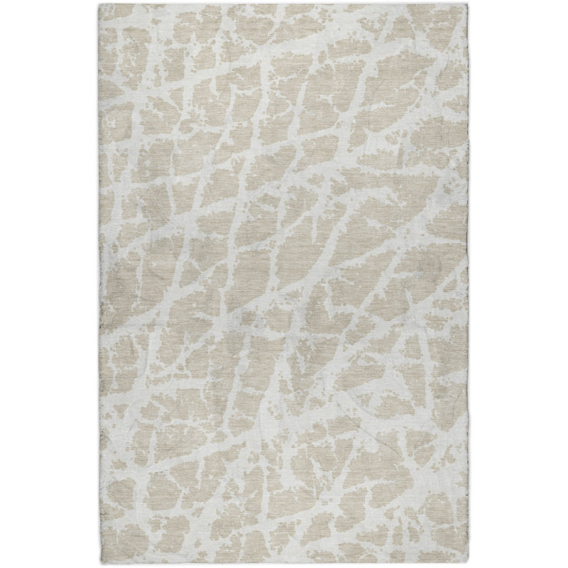 Premium Machine Washable Dream Shag ADS501 Crackle Rug, Beige, 5' x 7'6"