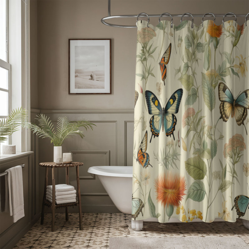 Garden Flutter - Premium Shower Curtain, 74"H x 71"W