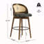 Tabouret de bar d'intérieur en bois Como, finition noyer foncé avec revêtement noir, ensemble de 2