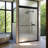 44"-48"w*72" H Semi-frameless Double Sliding Shower Door, Bypass Shower Door, 1/4" (6mm) Thick Sgcc Tempered Glass Door, Matte Black