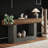 Narrow Long Wooden Sofa Table with Rustic Farmhouse Style and U-Shaped Base for Living Room Decor