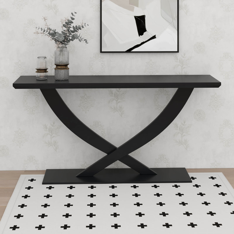 Console Home Home Modern, avec pieds croisés, Noir