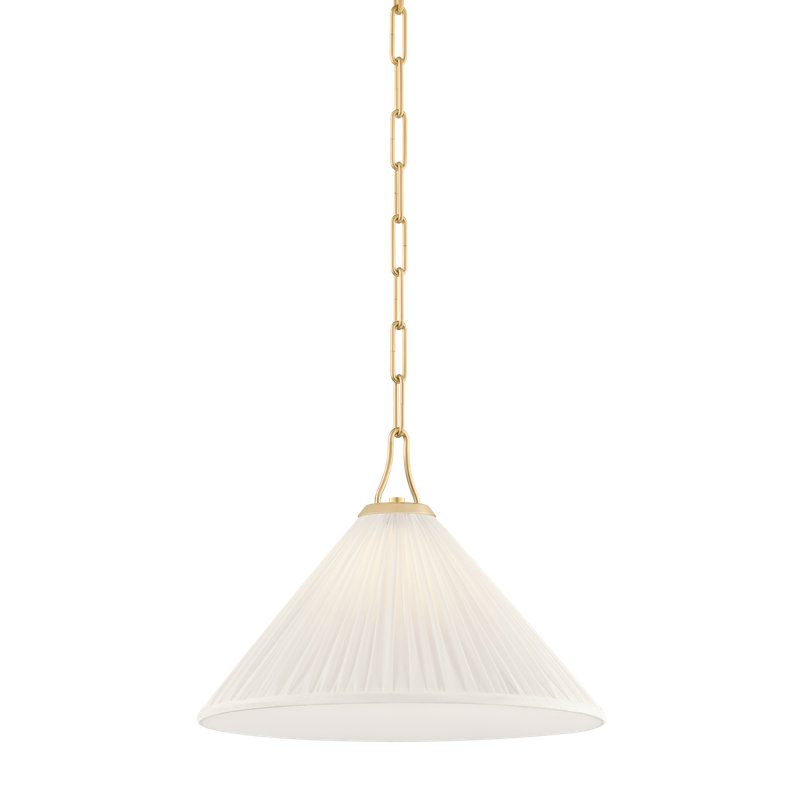Luminaire suspendu large en laiton vieilli 1 lumière Mitzi Merida, 15W, H 66 po x l 16 po x P 16 po