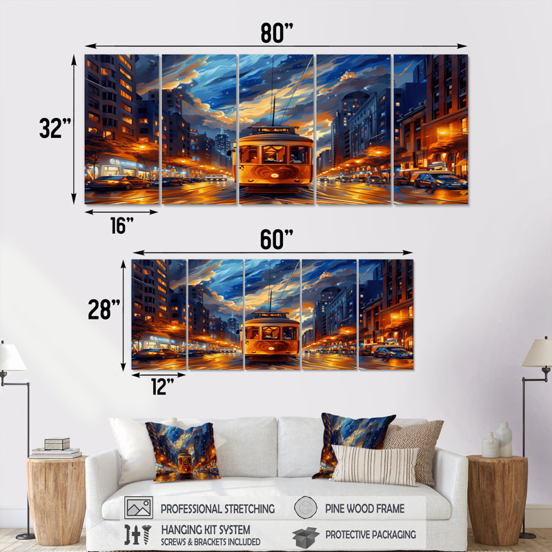 Solal - ensemble d'art mural City Buildings, H 32 po x l 80 po