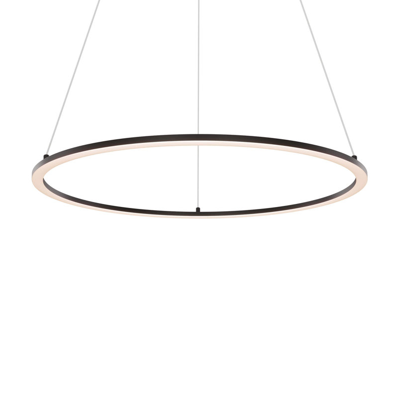 Luminaire suspendu géométrique 1 lumière DEL Lanah, Noir