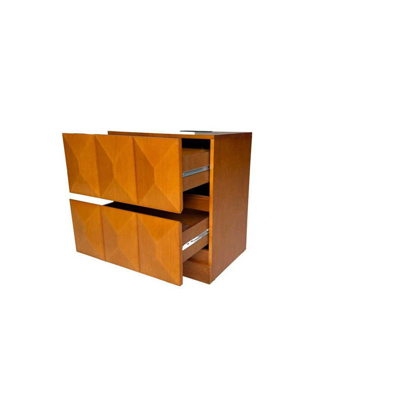 Table de chevet moderne avec station de charge Voltwood, 2 tiroirs