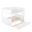 Lit superposé double en bois massif avec lit gigogne simple en blanc - Une tablette réglable durable et élégante qui convient à différents besoins de rangement-1365031761