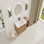 Meuble-lavabo mural de 40 po avec lavabo en céramique blanche et tablettes de rangement et 1 porte à fermeture en douceur, emballage Kd, contreplaqué