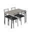 Ensemble de table et de chaises de style champêtre pour 4 personnes – Table robuste en bois et chaises rembourrées – Idéal pour les appartements et les petits espaces – Finition grise moderne-619164485