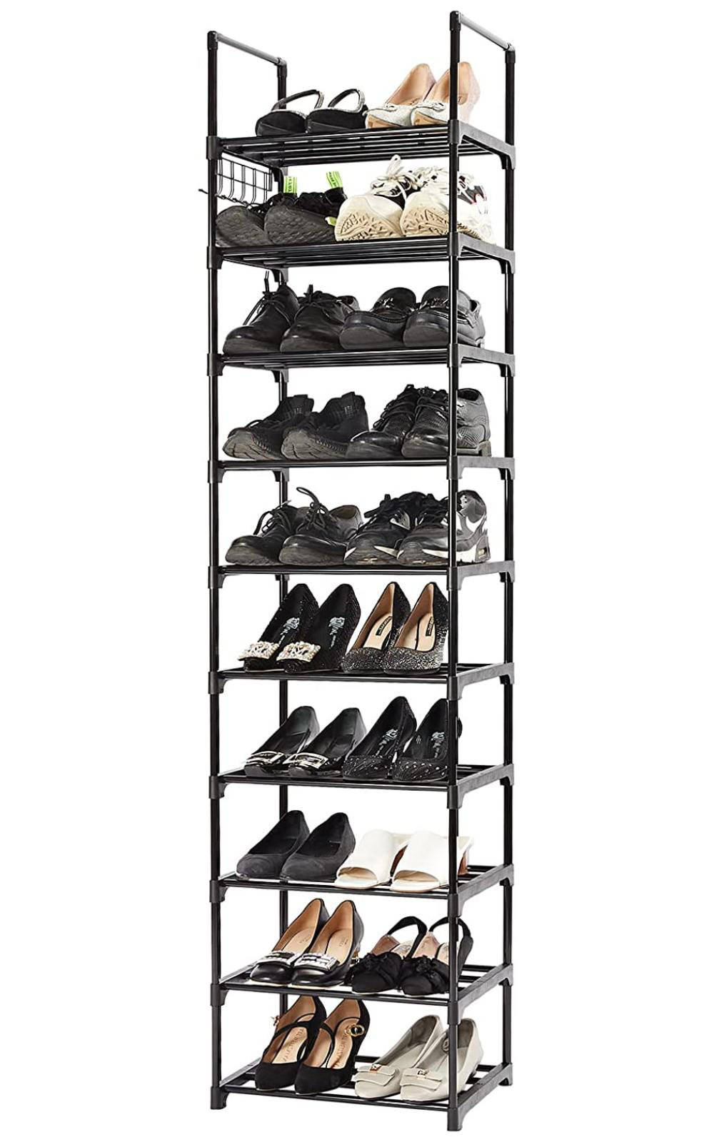 10 Tier DIY Shoe Rack Organizer Storage 20-24 Pairs Shoes Shelves Space  Standing