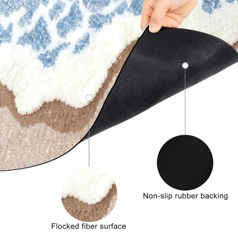  Tapis d'entrée antidérapant pour l'extérieur, 20 po x 32 po, sable ondulé, plush wave sand, 20 po x 32 po