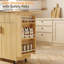 Îlot de cuisine avec rangement, chariot roulant sur roulettes avec abattant pliable, armoire à tiroirs et à portes, chariot de cuisine portatif pour la préparation et l'organisation des repas, chêne-1491999103