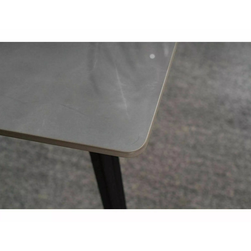Eatons 80 cm Square Faux Marble Top Dining Table with Stainless Steel Base
