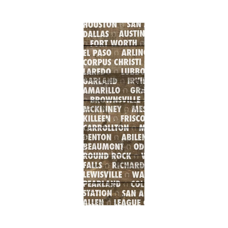 Texas Wood Type 1 Piece Wrapped Canvas Wall Art