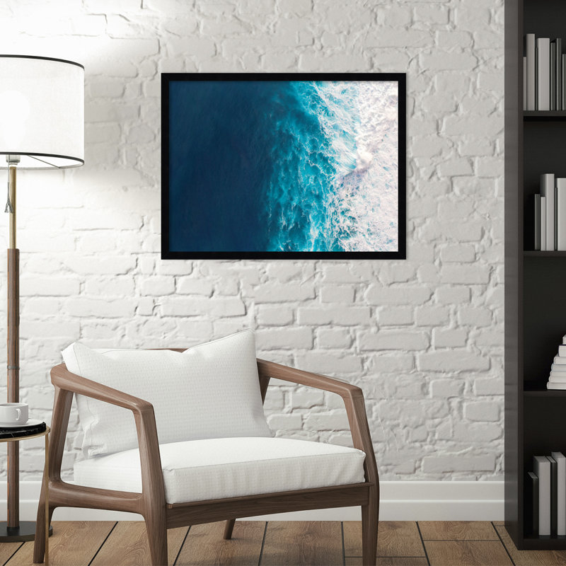 Seascape Of Splashing Waves by The Creative Bunch Studio, Black, 19" H x 25" W x 1" D