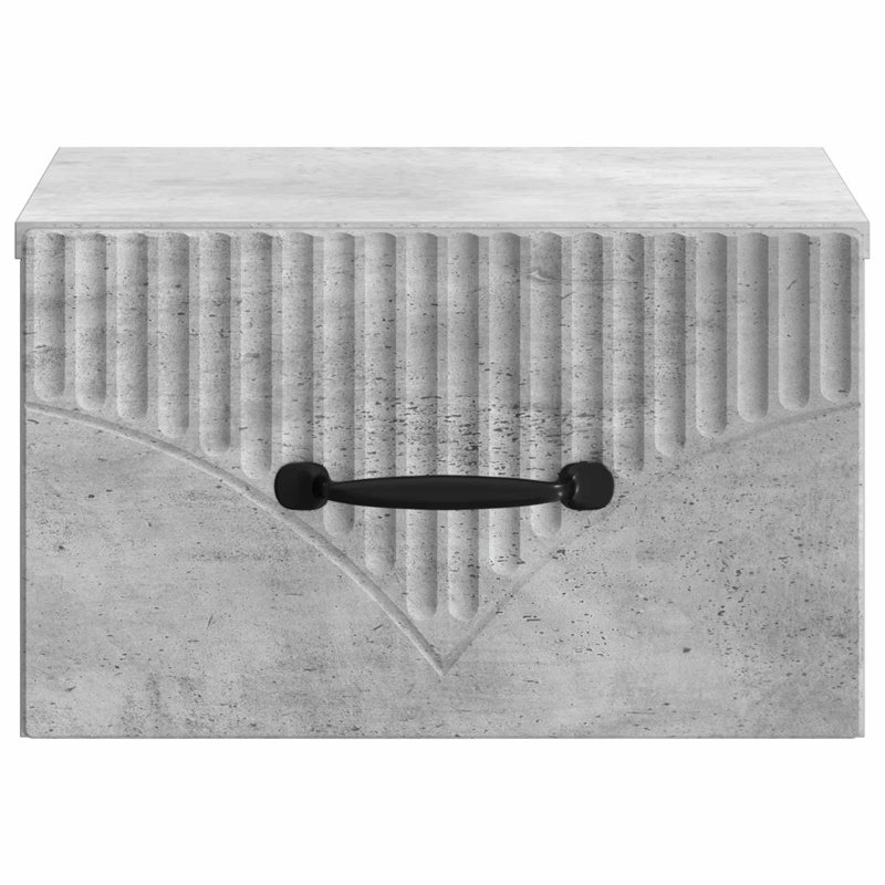 34.5cm W Manufactured Wood Bedside Table, Concrete Grey