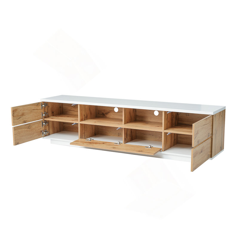 Meuble télé pour téléviseur, console multimédia avec rangement multifonctionnel pour le salon