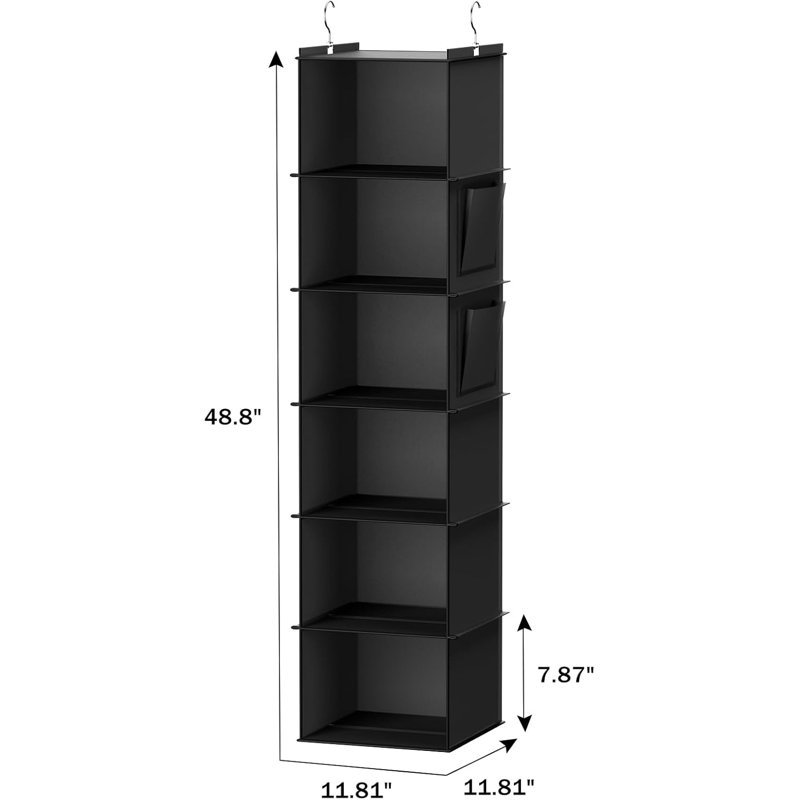 Ensemble de 2 paniers de rangement suspendus pour 6 tablettes - noir