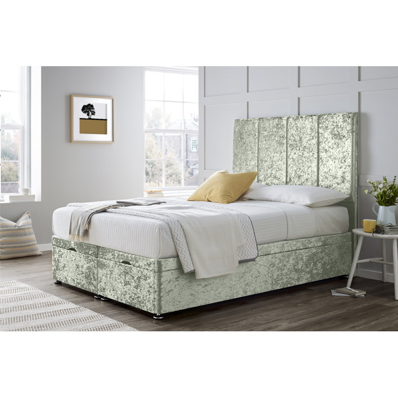 Divan Bed with 24" Headboard on Struts, Gray, Small Double (4')