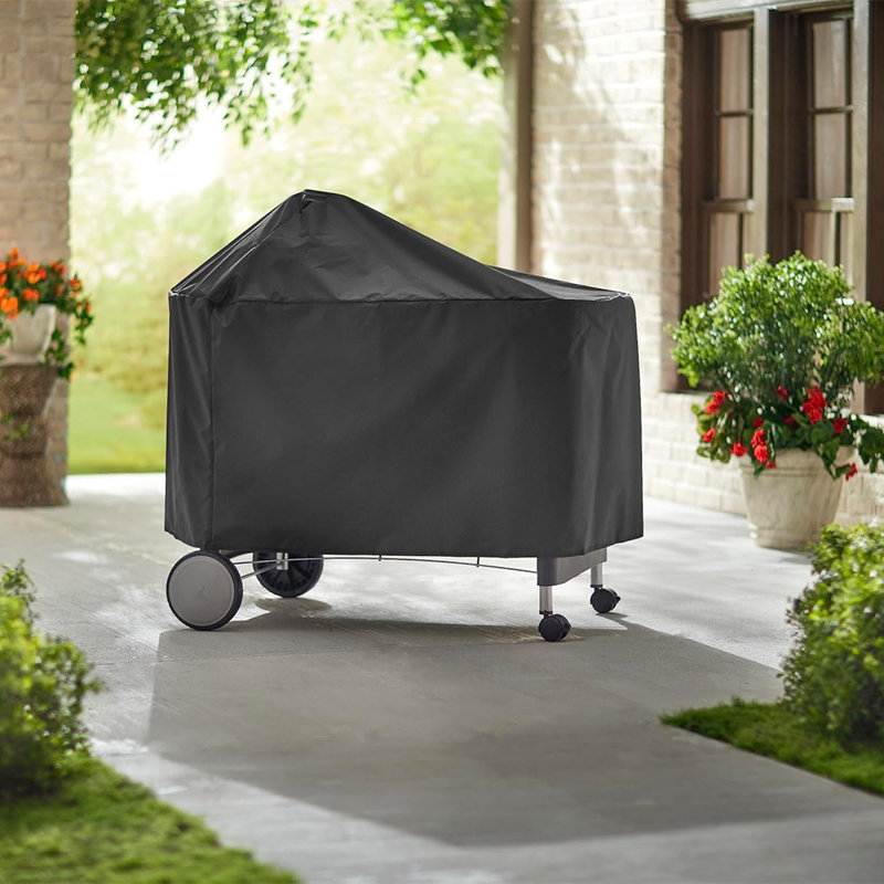 Grill Cover,With Drawstring, Hook And Loop,Dust Resistant,Black