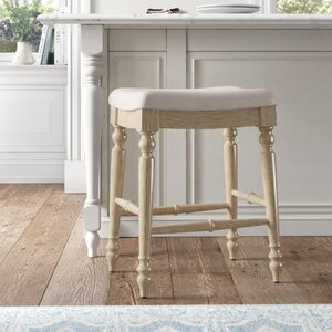 Harleigh Backless Upholstered Wood Counter & Bar Stool Set of One